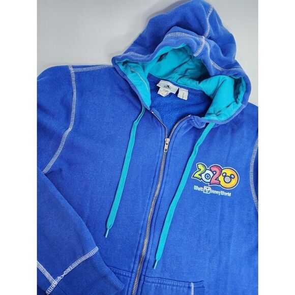 Walt Disney World Hoodie Women's Medium Full‎ Zip Sweatshirt 2020 Blue - Picture 3 of 7